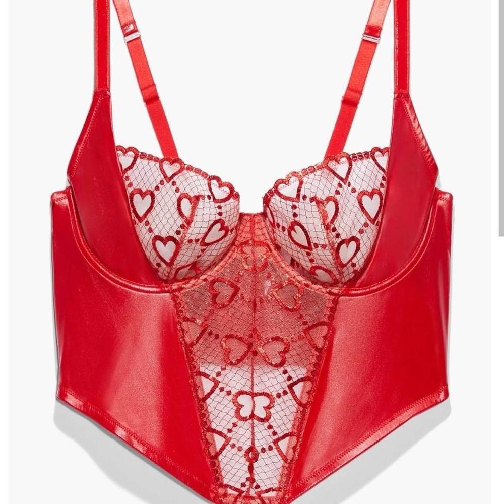 Savage X Fenty Limited Edition Valentine Heart Corset and Panty Set